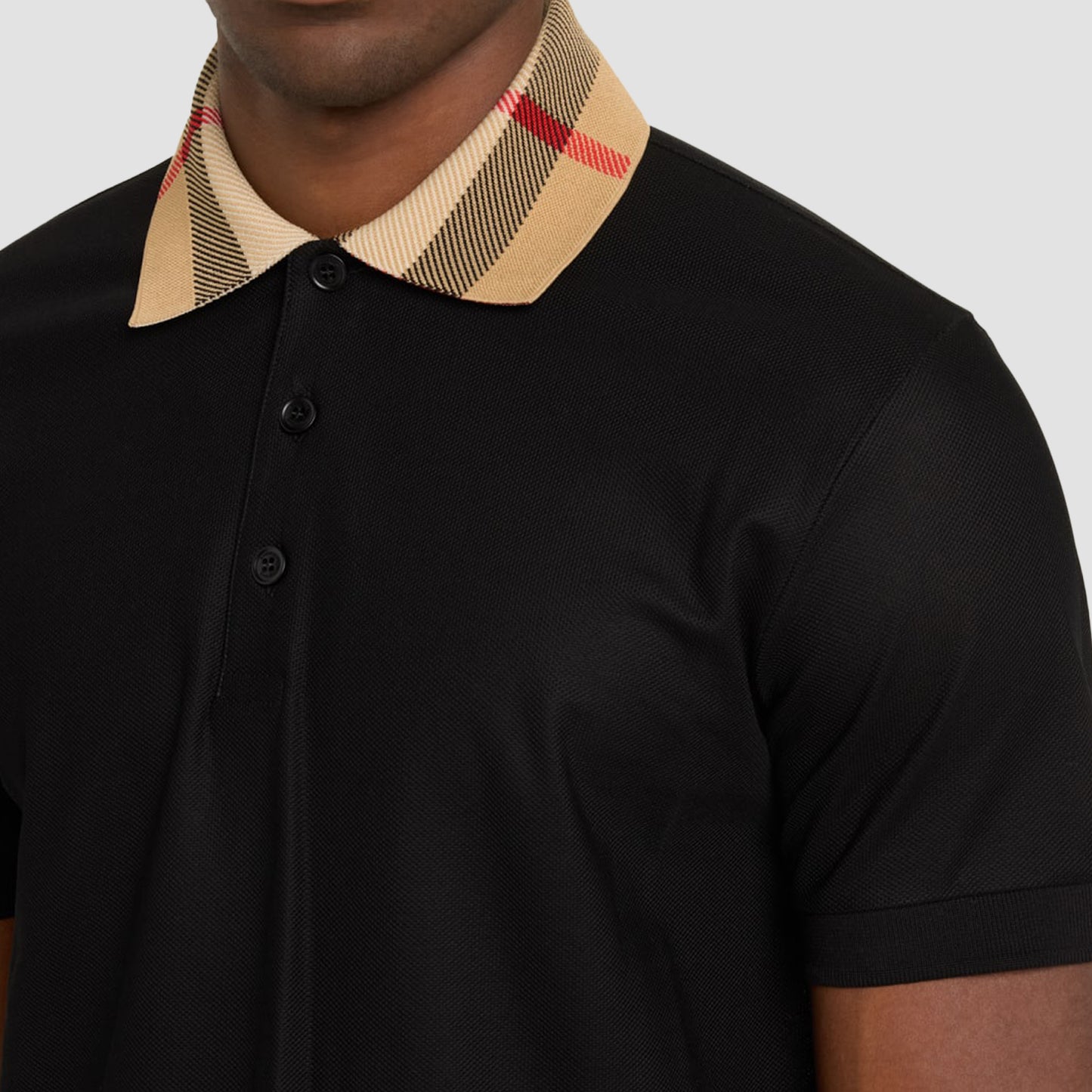 BURBERRY CHECK COLLAR POLO