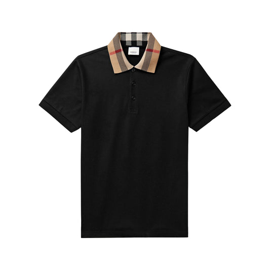 BURBERRY CHECK COLLAR POLO